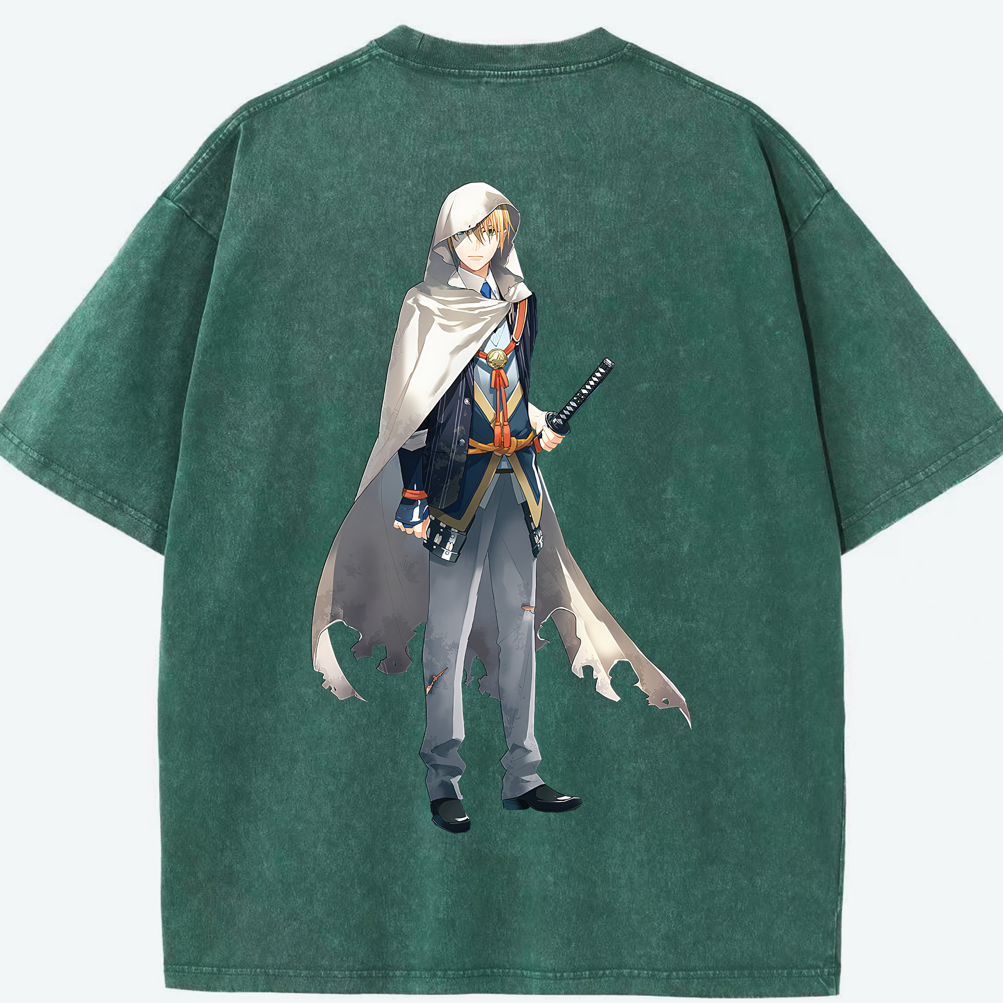 （画像用） 刀剣乱舞 Touken Ranbu 綿100% ヴィンテージ風 半袖Tシャツ（背面プリント）